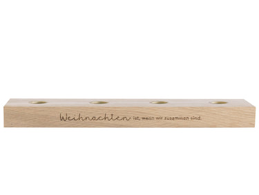 Eulenschnitt Adventskerzenbrett aus Eiche Weihnachten 35cm Freisteller 1