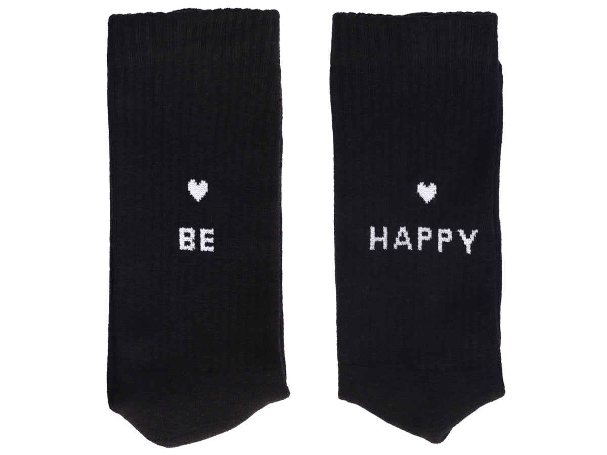 Eulenschnitt Socken be happy schwarz M Gr.39-42 Freisteller 1
