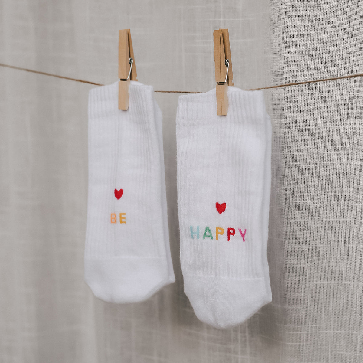 Eulenschnitt Socken be happy weiß M Gr.39-42 Lifestyle 2