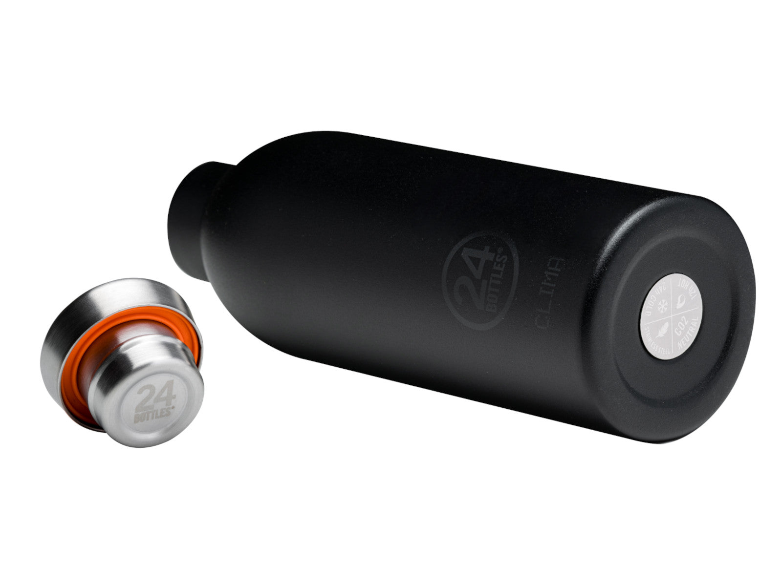 24Bottles Clima Bottle Stone Tuxedo Black 500ml Freisteller 3