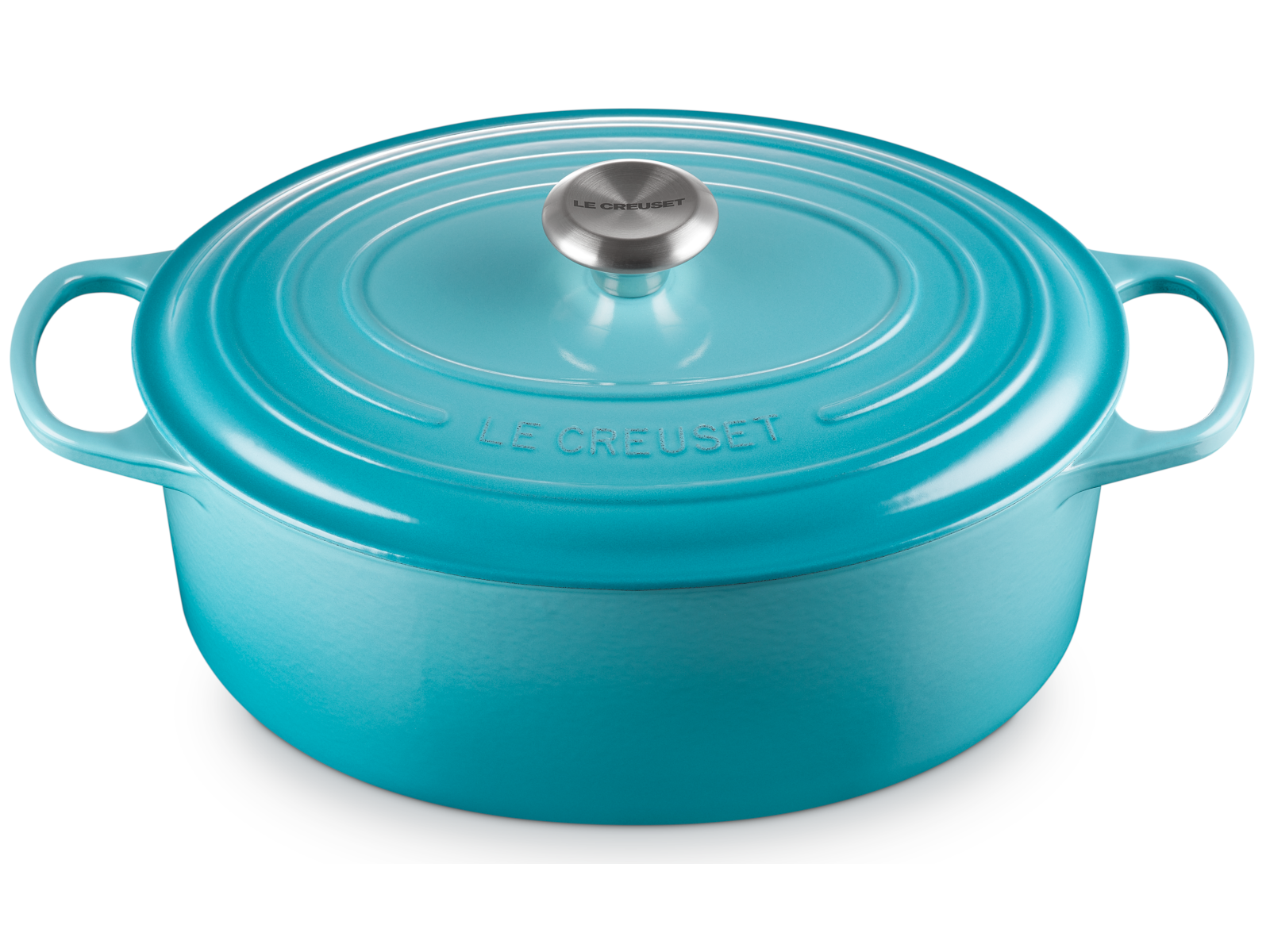 Le Creuset Bräter Signatur oval karibik 25,7cm Freisteller 2