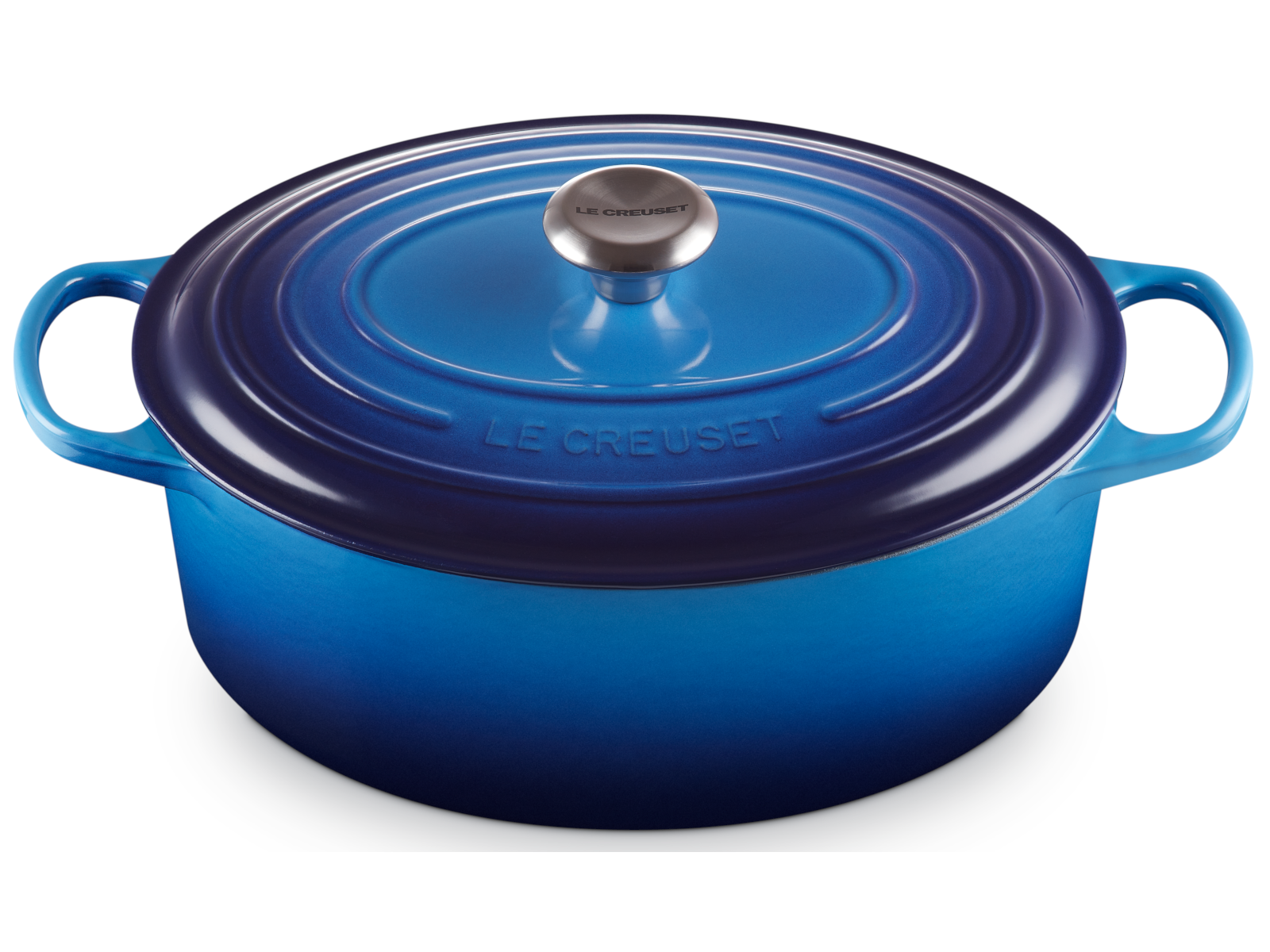 Le Creuset Bräter Signatur oval azure 25,7cm Freisteller 2