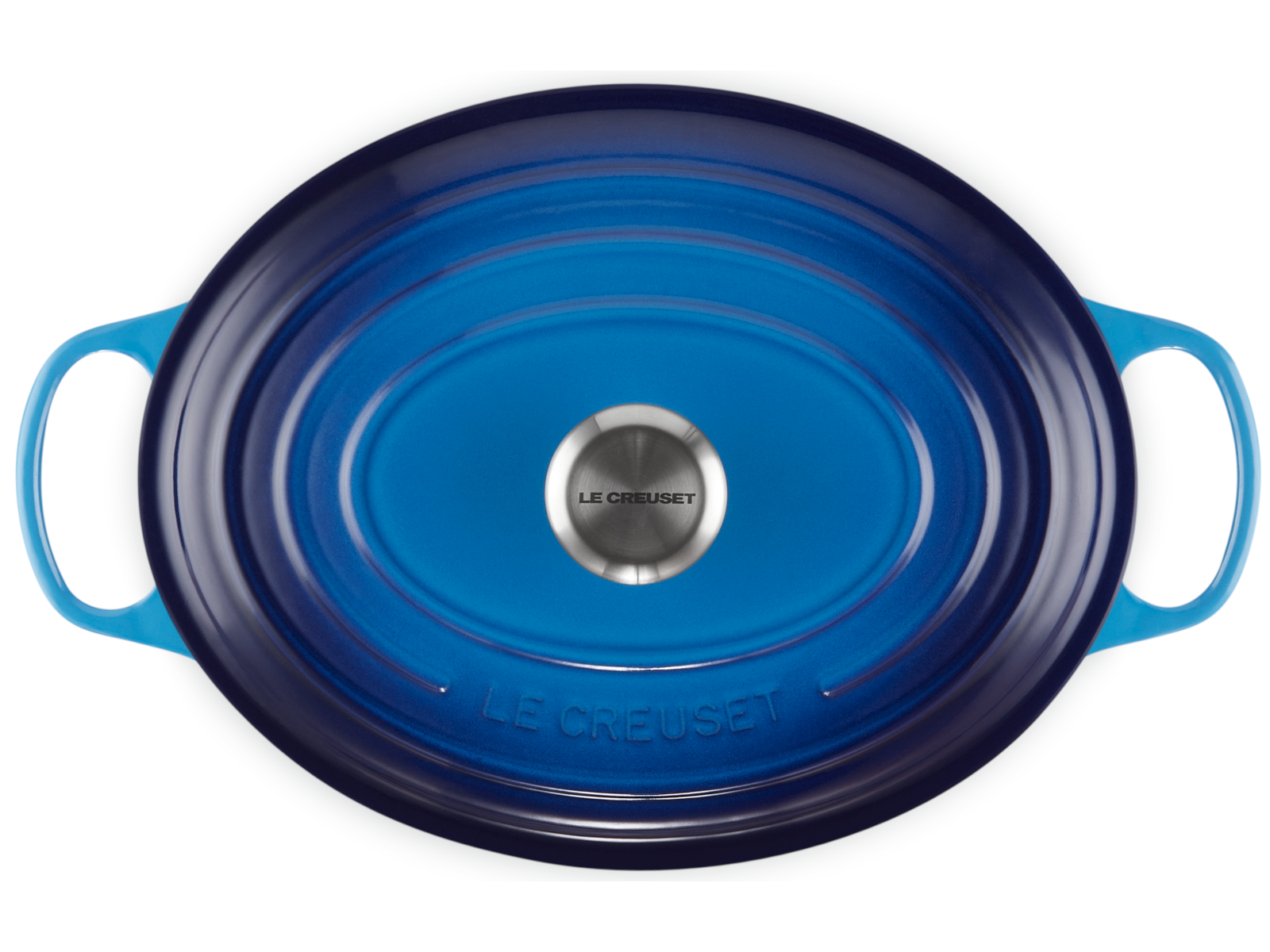 Le Creuset Bräter Signatur oval azure 25,7cm Freisteller 4