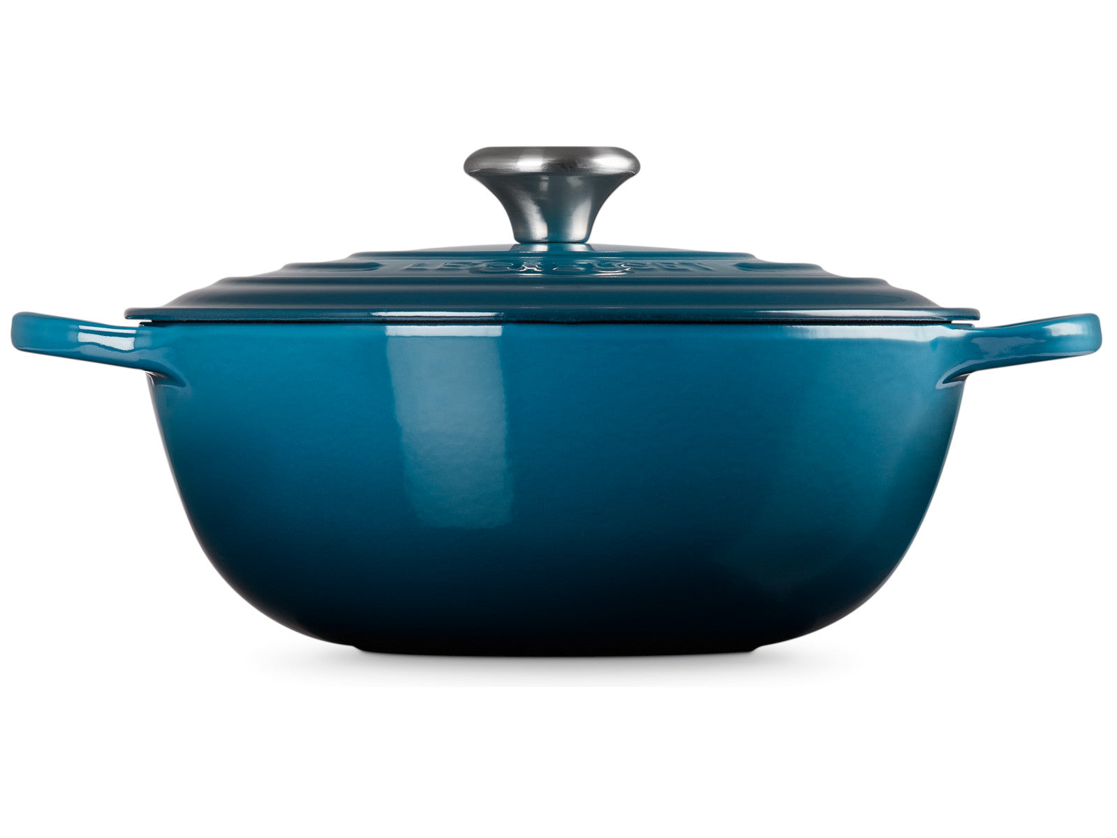 Le Creuset Bräter La Marmite Signature rund deep teal 27,5cm Freisteller 3