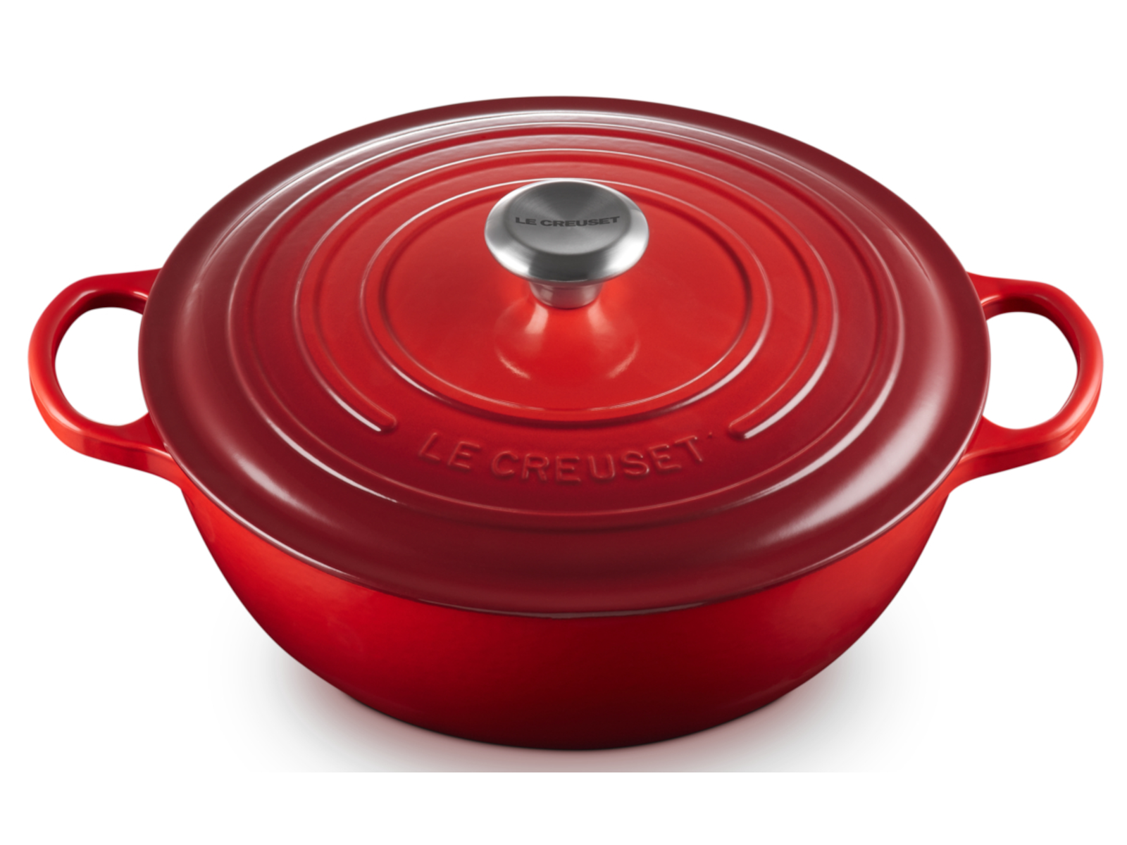Le Creuset Bräter La Marmite Signature rund kirschrot 28cm Freisteller 2