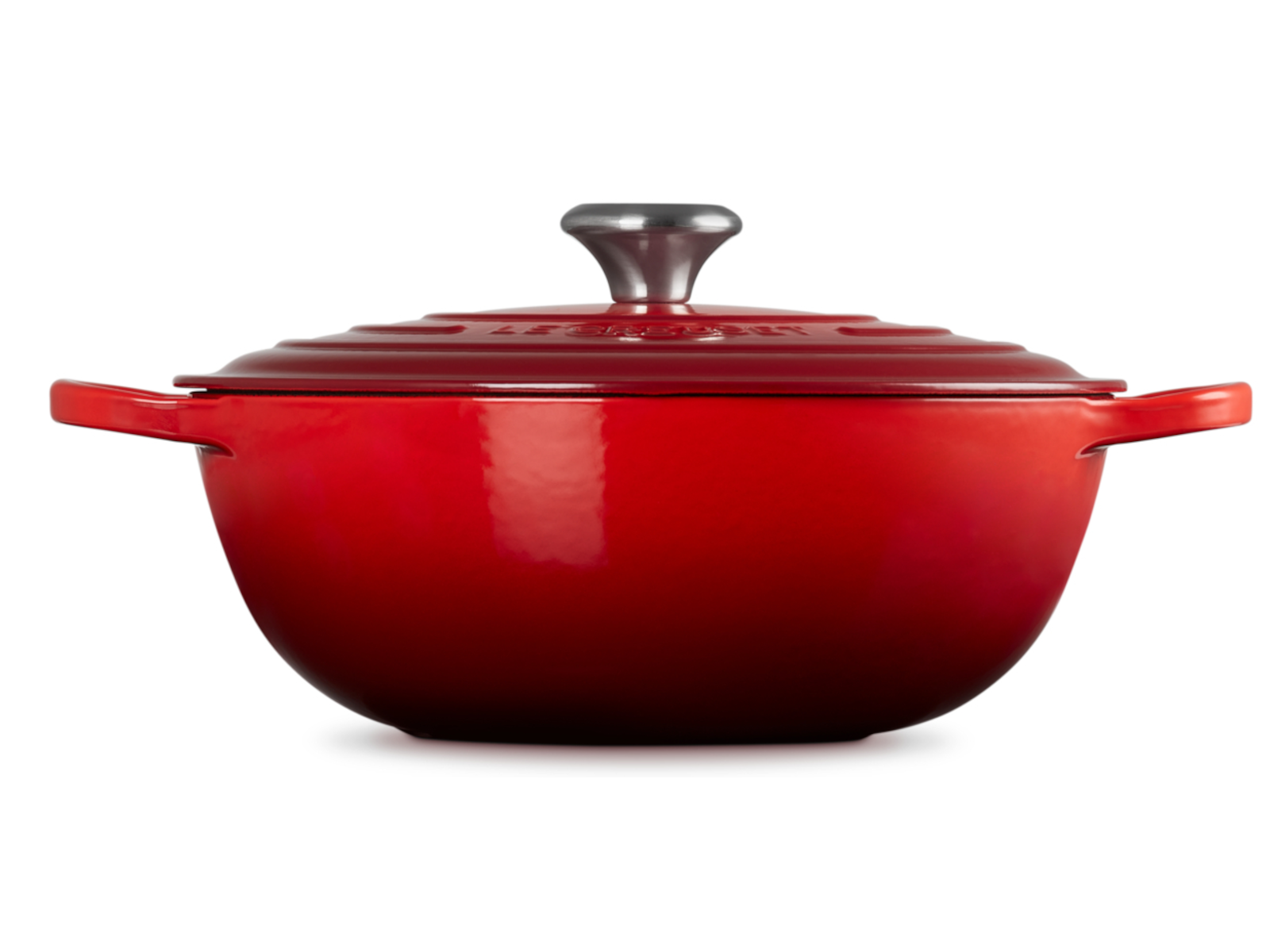 Le Creuset Bräter La Marmite Signature rund kirschrot 28cm Freisteller 3