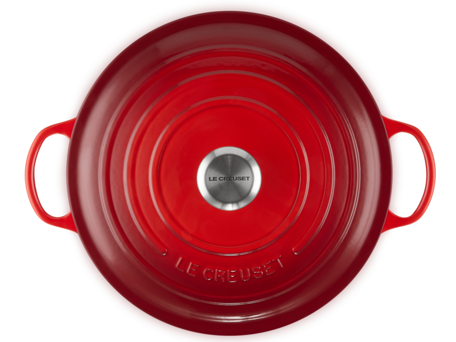Le Creuset Bräter La Marmite Signature rund kirschrot 28cm Freisteller 4