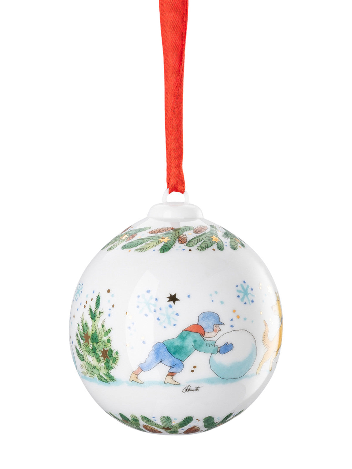 Hutschenreuther Porzellankugel Weihnachtskugel 2025 Freisteller 1