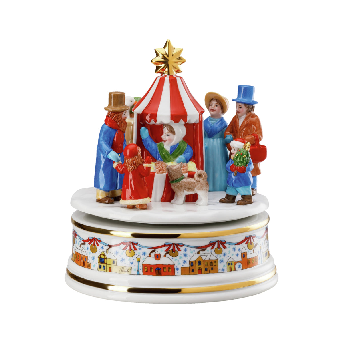 Hutschenreuther Weihnachtsmarkt Spieluhr gross Freisteller