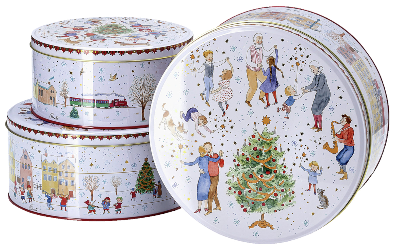 Hutschenreuther Sammelkollektion 2023 Weihnachtsklänge Plätzchendosen Set3 Freisteller