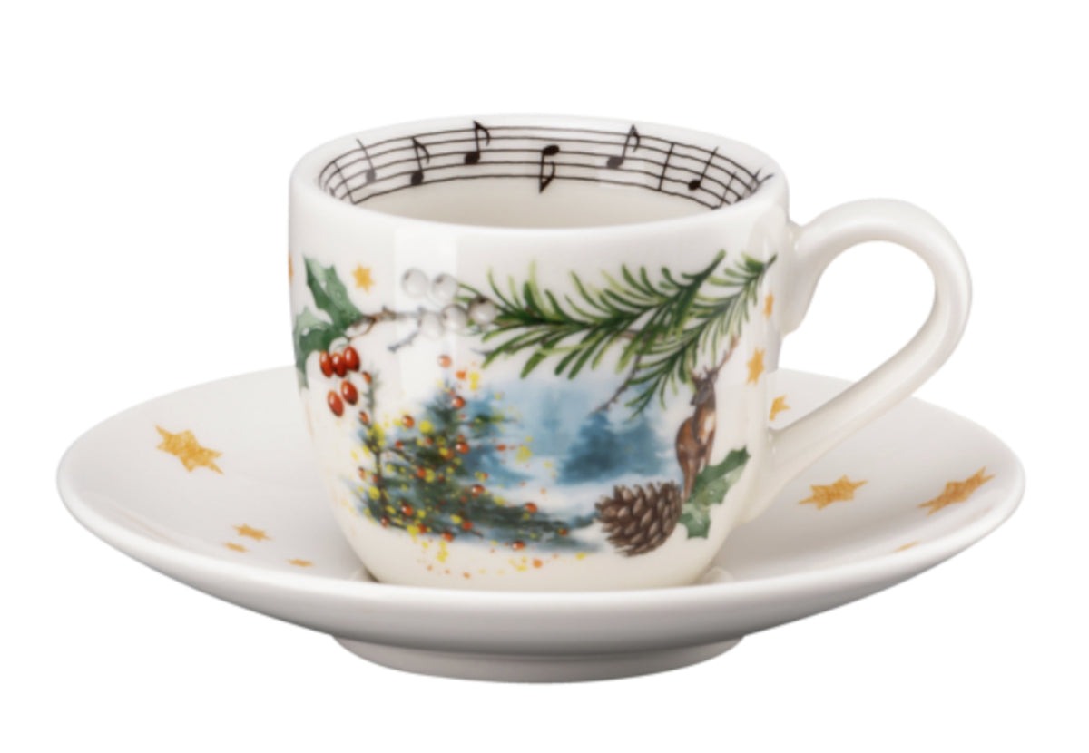 Hutschenreuther Sammelserie 2023 Am Weihnachtsbaum Espressotasse 2tlg Freisteller