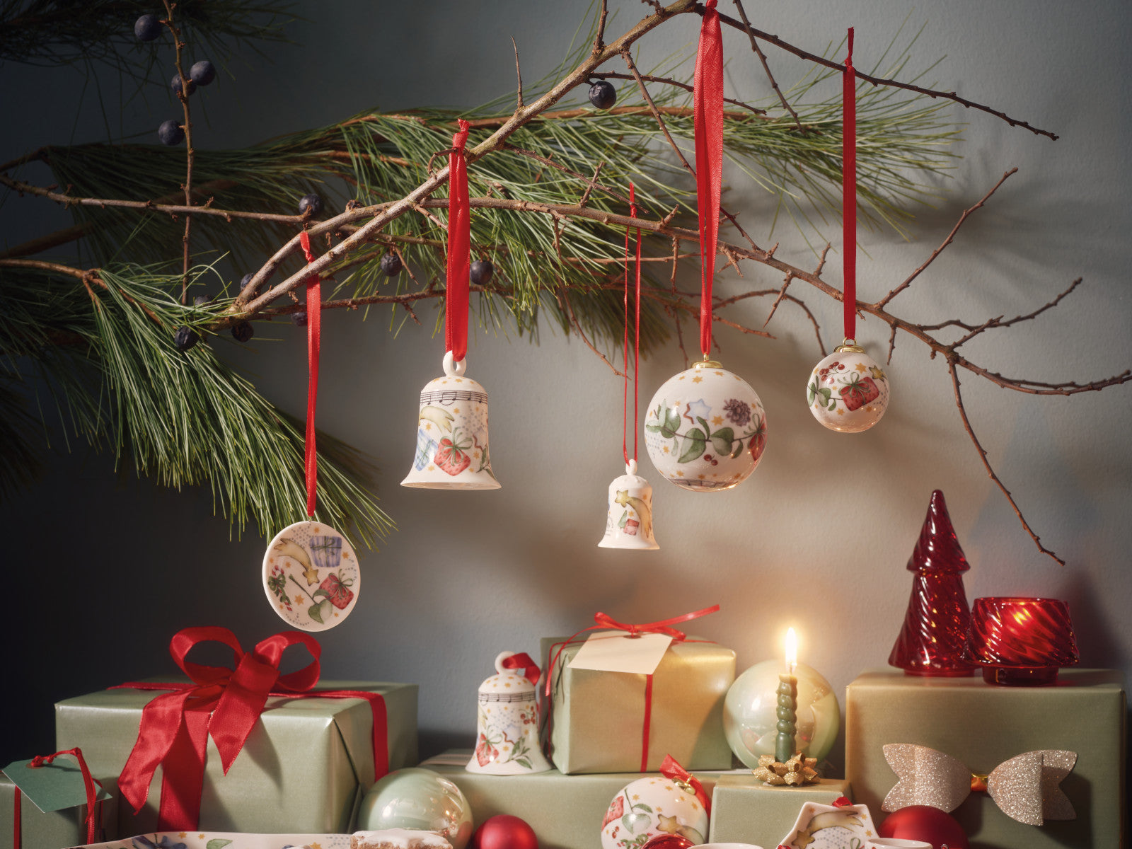 Hutschenreuther Christmas Love Glas rot Baum/Teelichthalter Lifestyle 2