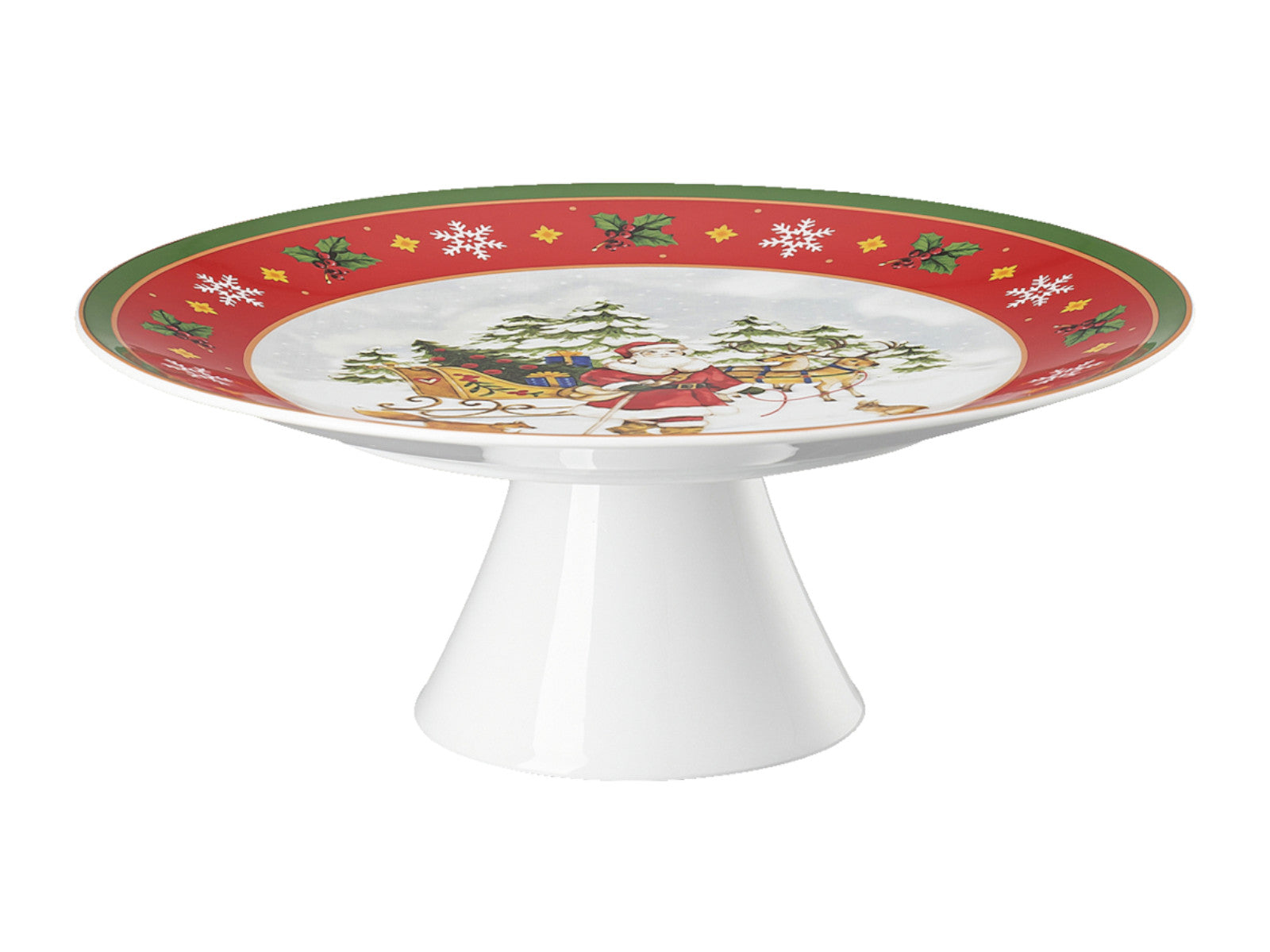 Hutschenreuther Happy Wintertime Tortenplatte auf Fuß groß Freisteller