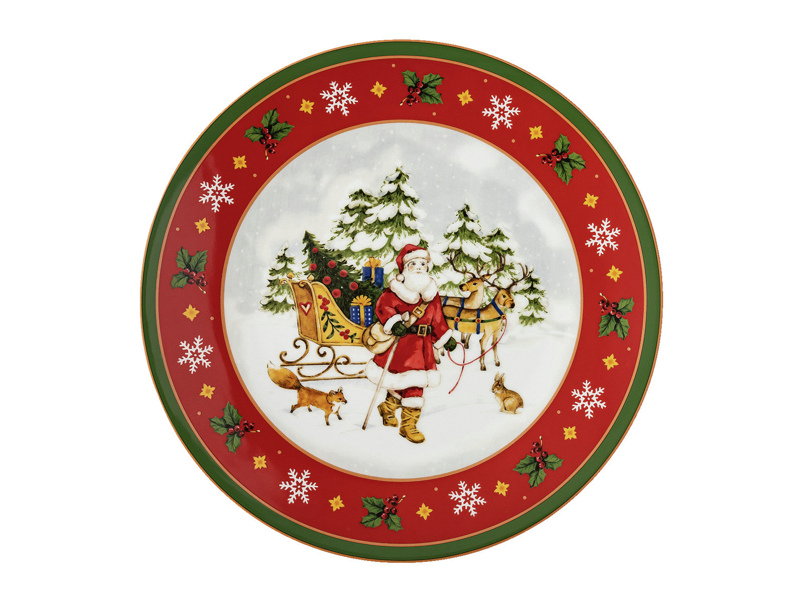 Hutschenreuther Happy Wintertime Tortenplatte auf Fuß groß von oben Freisteller