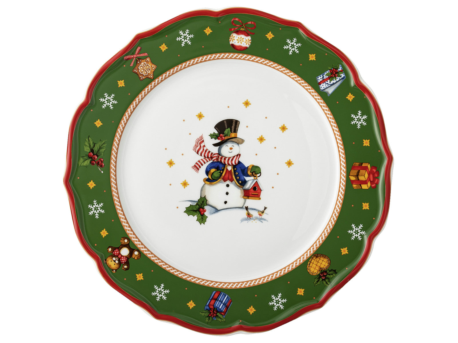 Hutschenreuther Happy Wintertime Green Teller flach 33cm Freisteller