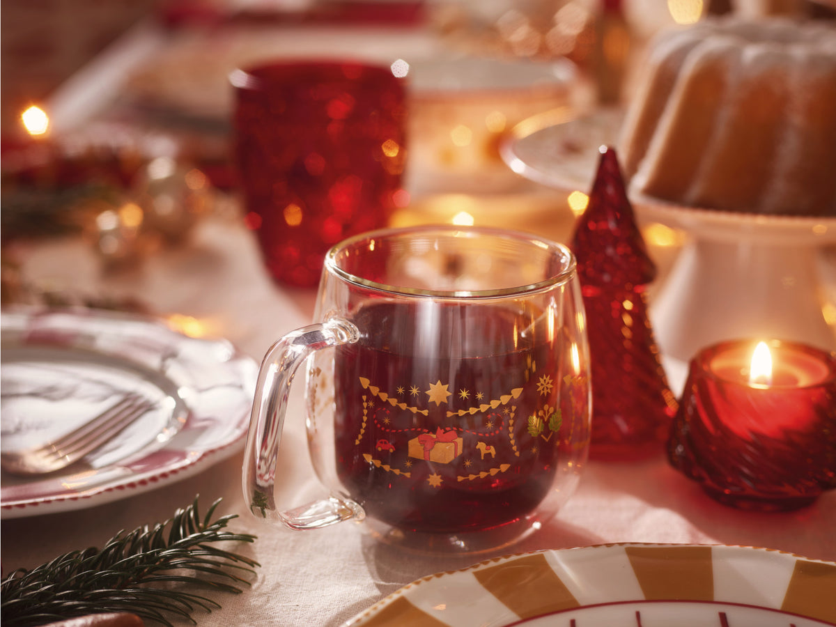 Hutschenreuther Christmas Love Glas dekoriert Becher doppelwandig 2er – Tischideen & Ambiente