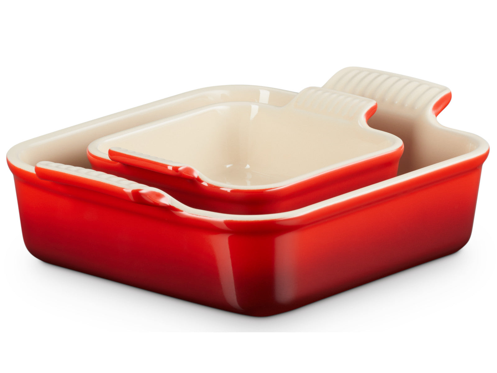 Le Creuset Auflaufform Tradition quadratisch kirschrot 2tlg - Produktbild 2