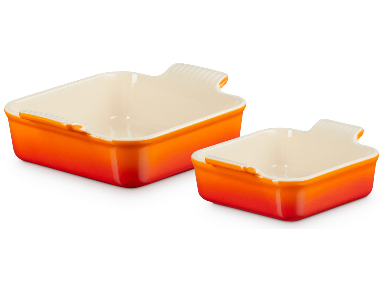 Le Creuset Auflaufform Tradition quadratisch ofenrot 2tlg Freisteller 1