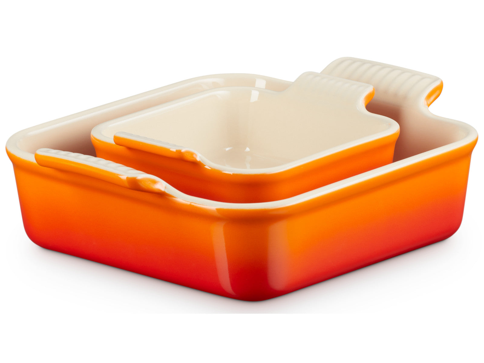 Le Creuset Auflaufform Tradition quadratisch ofenrot 2tlg Freisteller 2