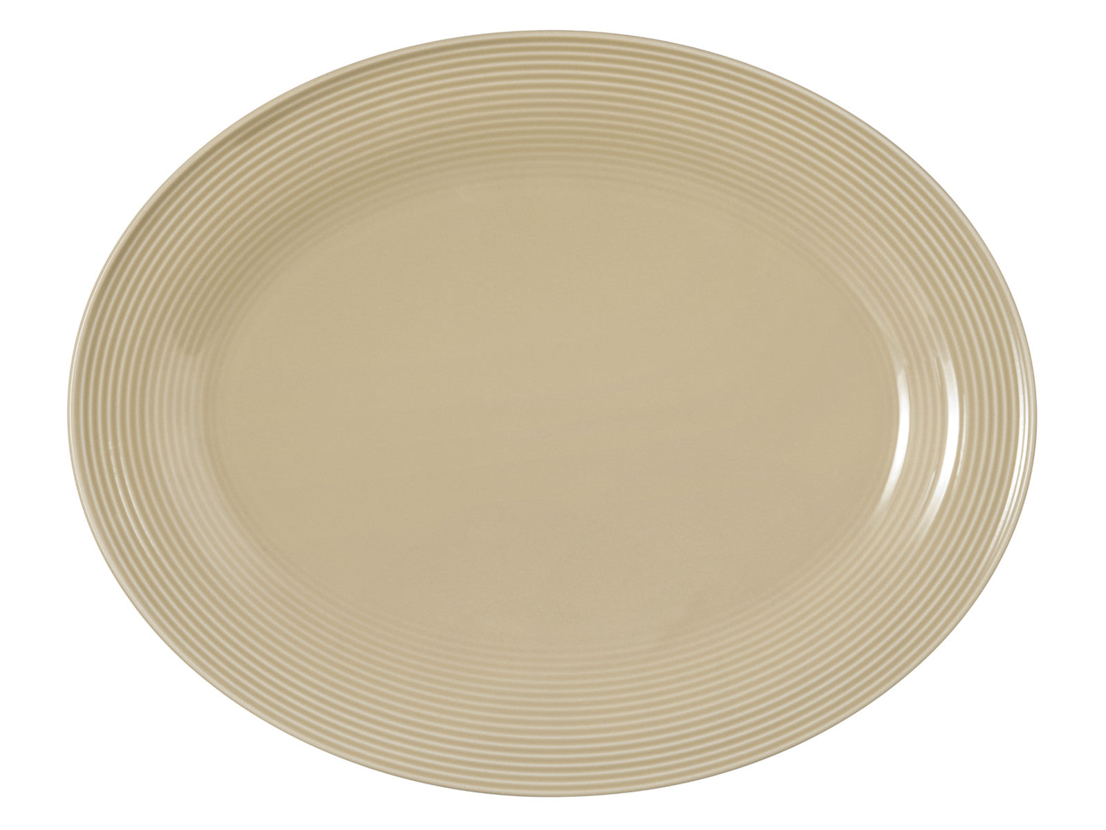 Seltmann Weiden Beat Sandbeige uni Servierplatte oval 35x28cm Freisteller1
