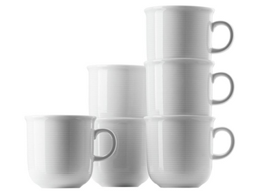 Thomas Trend weiss Becher mit Henkel 0,36 l Set 6tlg – Tischideen & Ambiente