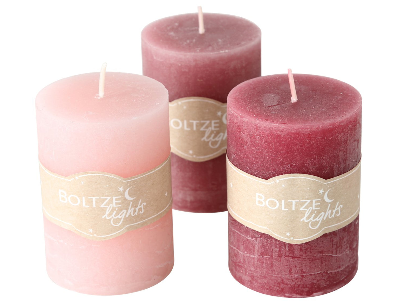 Boltze Classic Stumpenkerze sortiert rosa 10cm Freisteller 1