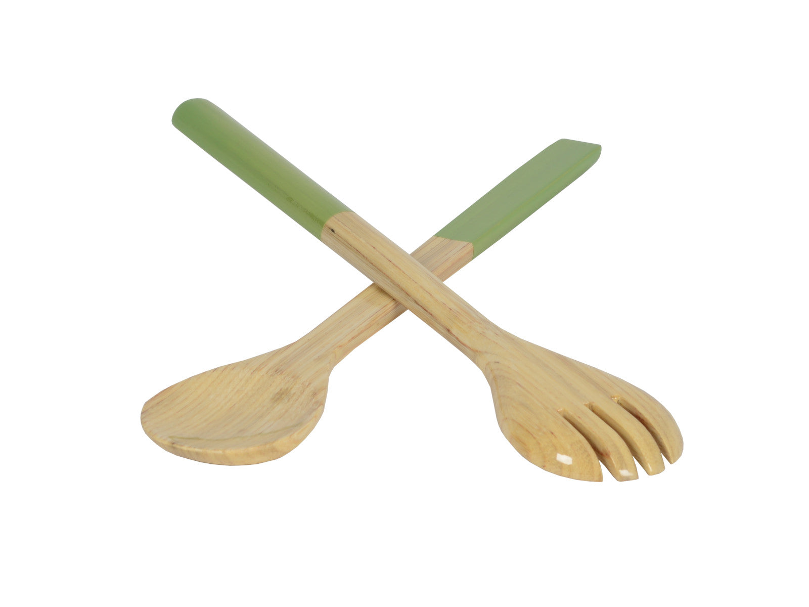 albert L. (punkt) Bambus Salatbesteck lindgrün 2tlg Freisteller