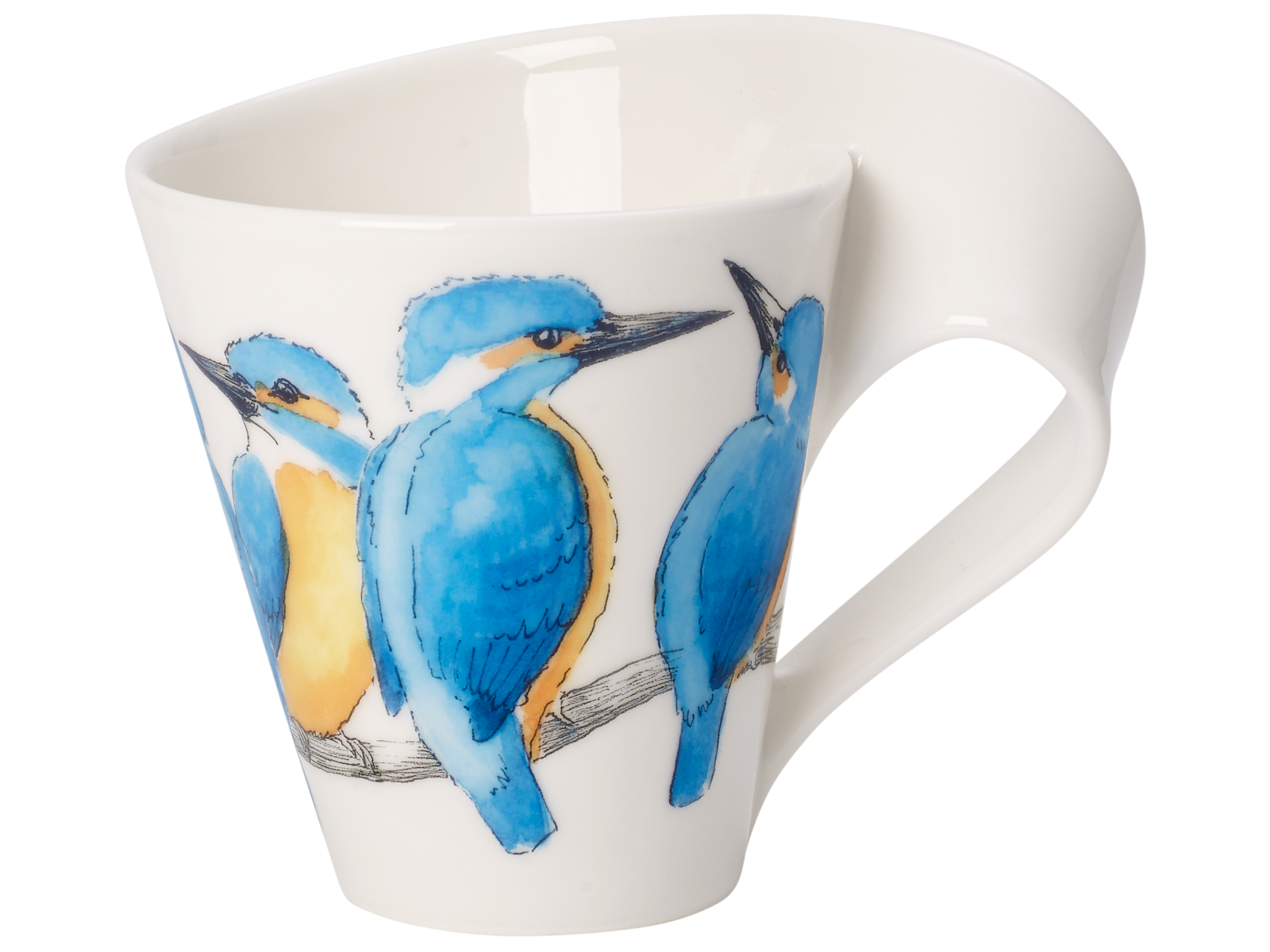 Villeroy & Boch New Wave Caffe Becher mit Henkel Eisvogel Freisteller 1