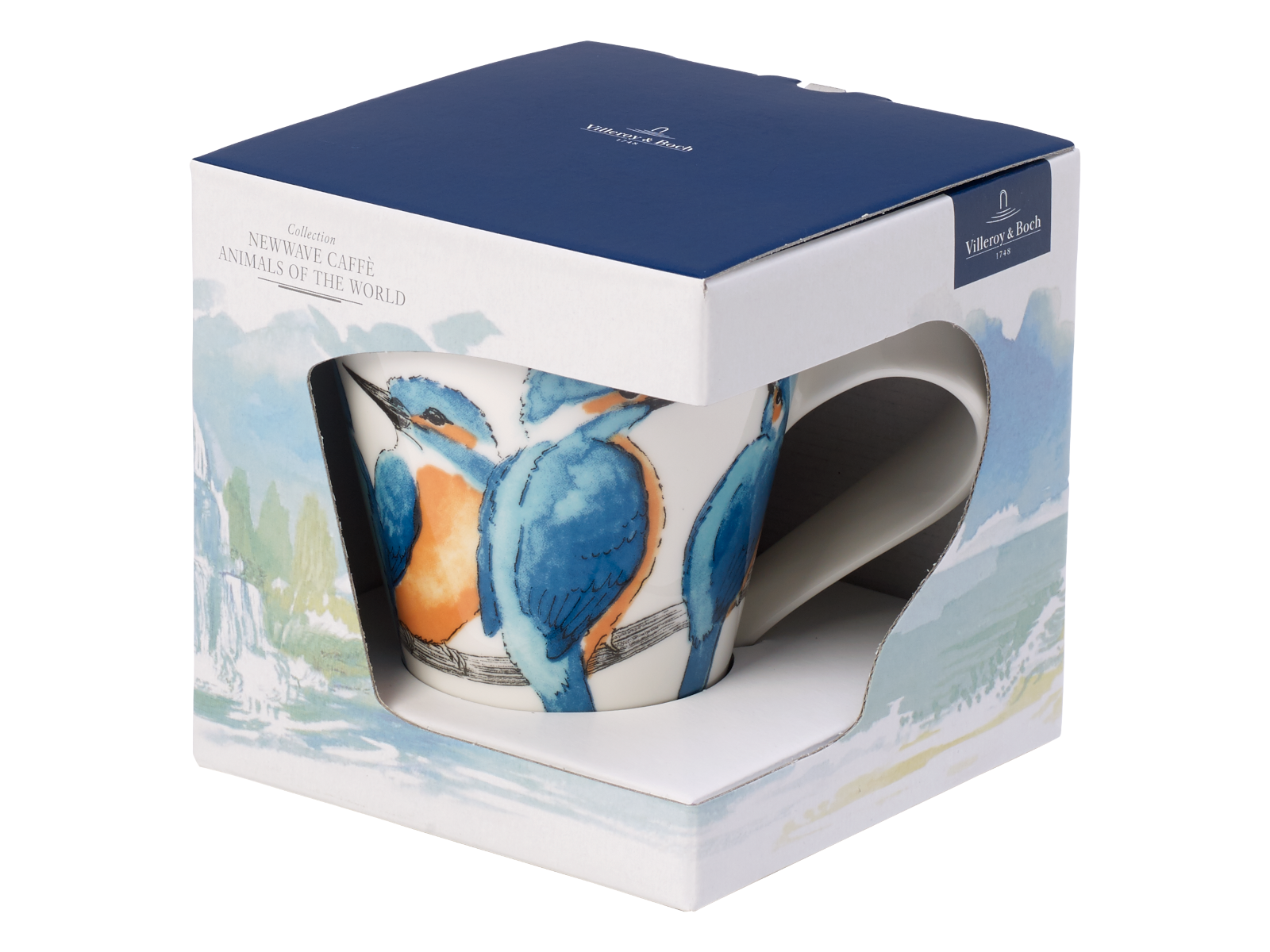 Villeroy & Boch New Wave Caffe Becher mit Henkel Eisvogel Freisteller 2