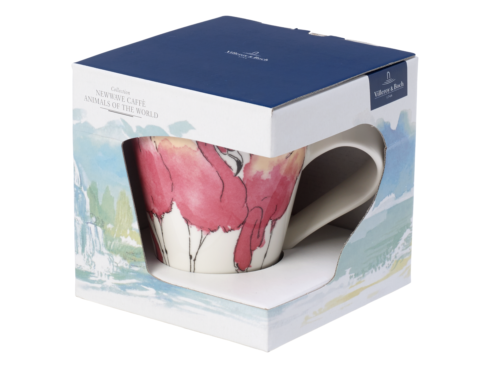 Villeroy & Boch New Wave Caffe Becher mit Henkel Rosa Flamingo Freisteller 2