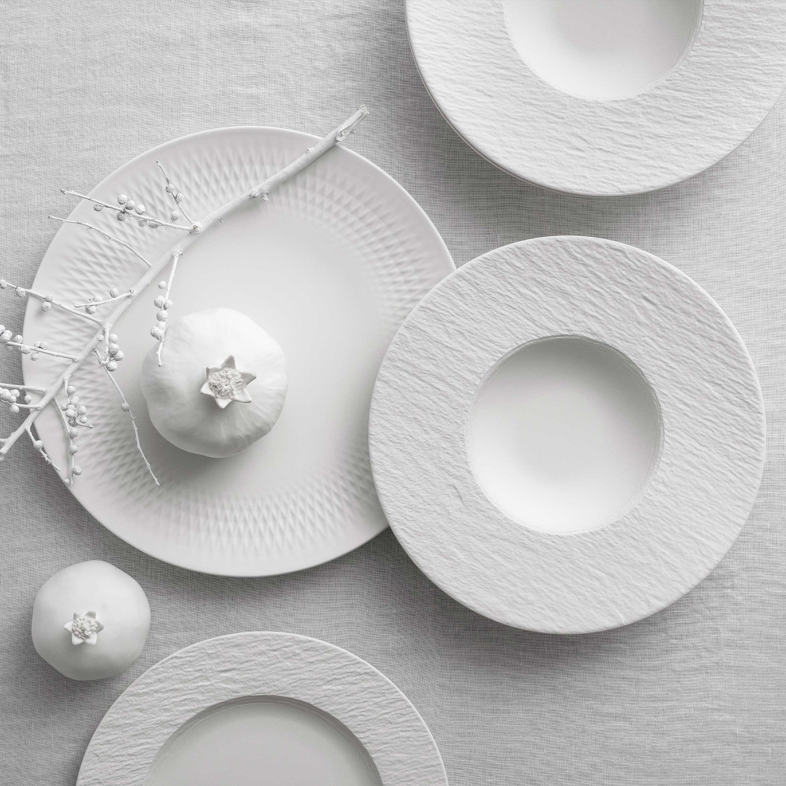 Villeroy & Boch Manufacture Rock blanc Tellerset 6tlg Lifestyle 1