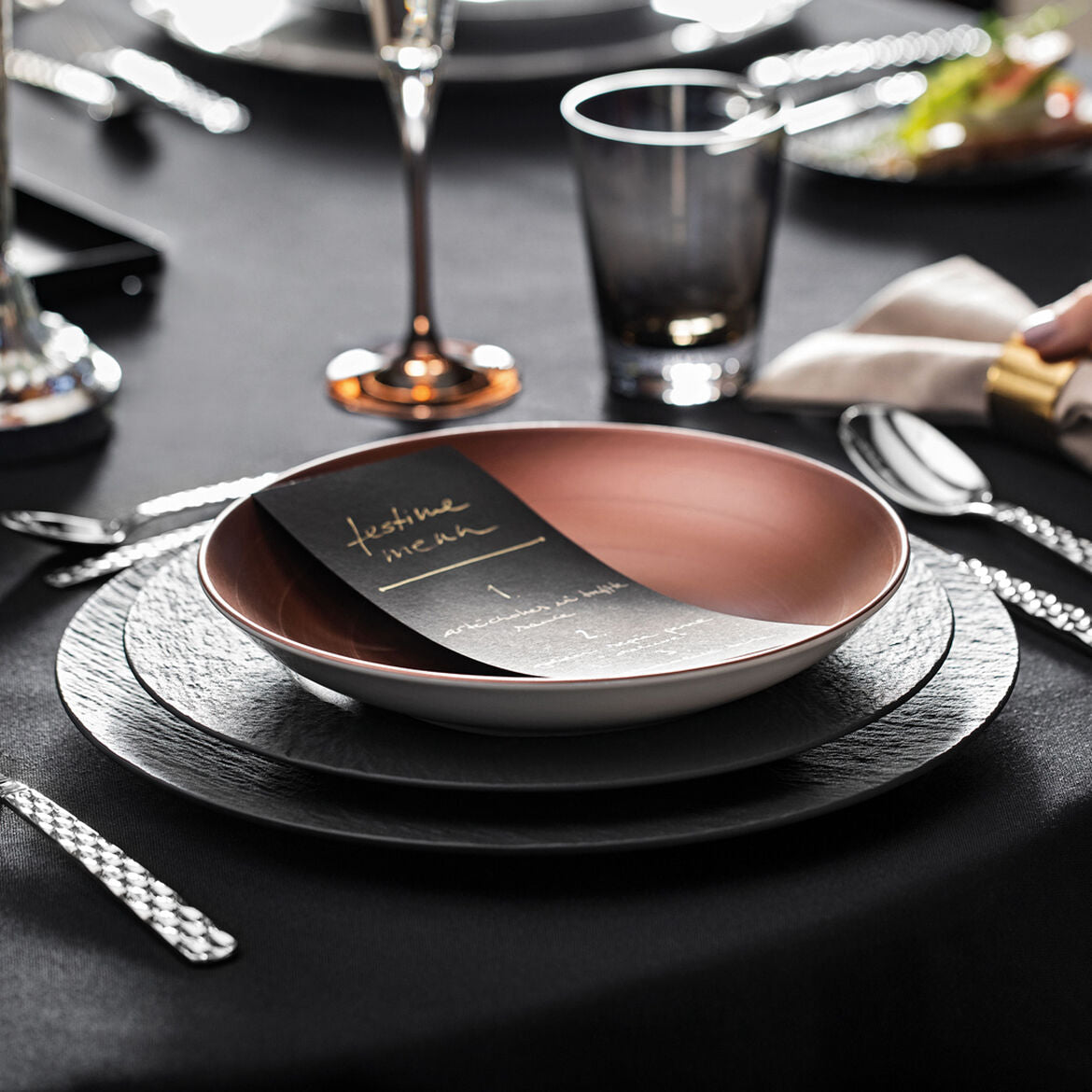 Villeroy & Boch Manufacture Rock Glow Schale flach 23,5 cm Set6