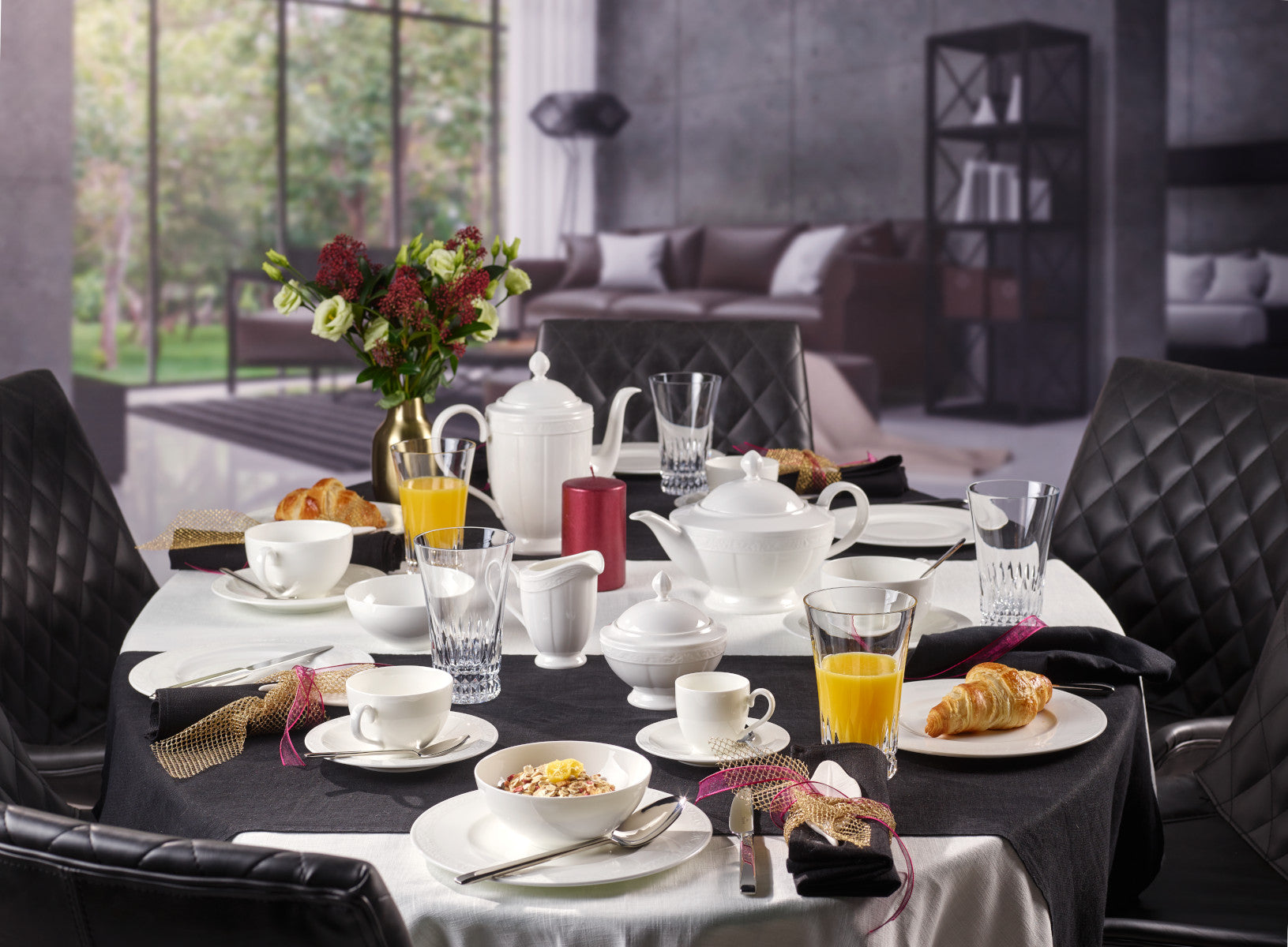 Villeroy & Boch White Pearl Frühstückstasse mit Untertasse 2tlg. Lifestyle 1