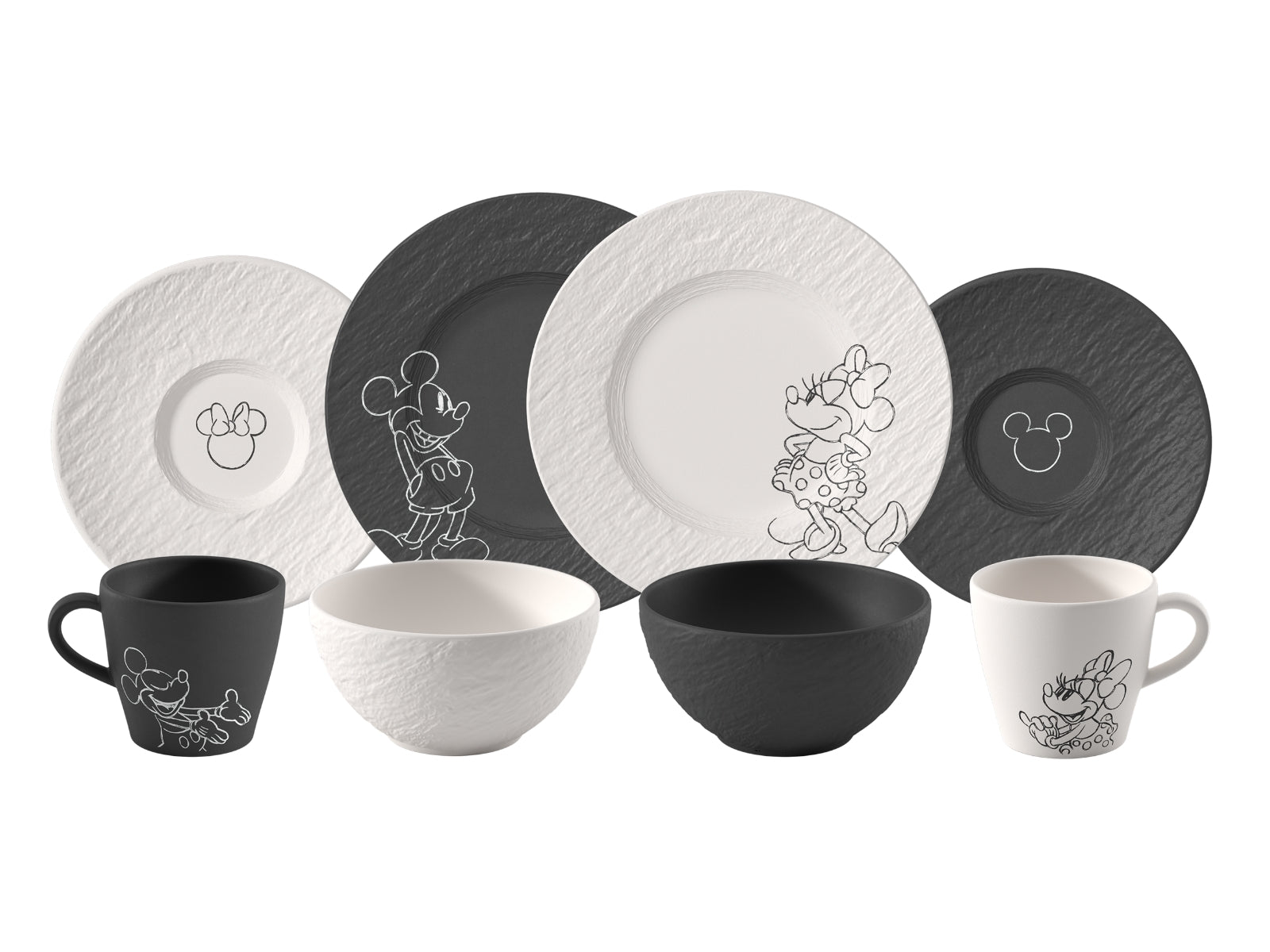 Villeroy & Boch Manufacture Rock - Mickey Mouse Frühstücks-Set 8tlg