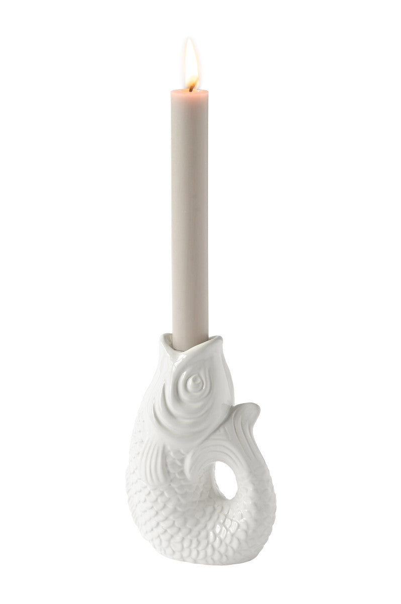 Giftcompany Monsieur Carafon Kerzenhalter Fisch S weiss 16,2cm Freisteller