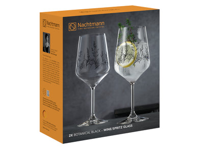 Nachtmann Tattoo Botanical Wein/Spritzglas Black Set 2tlg – Tischideen & Ambiente