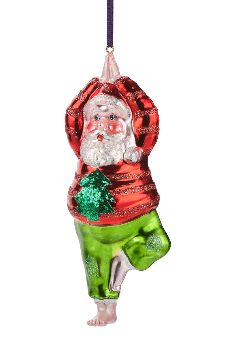 Giftcompany Hänger Yoga Santa Baum-Haltung rot/grün 5,4cm (1 Stück)