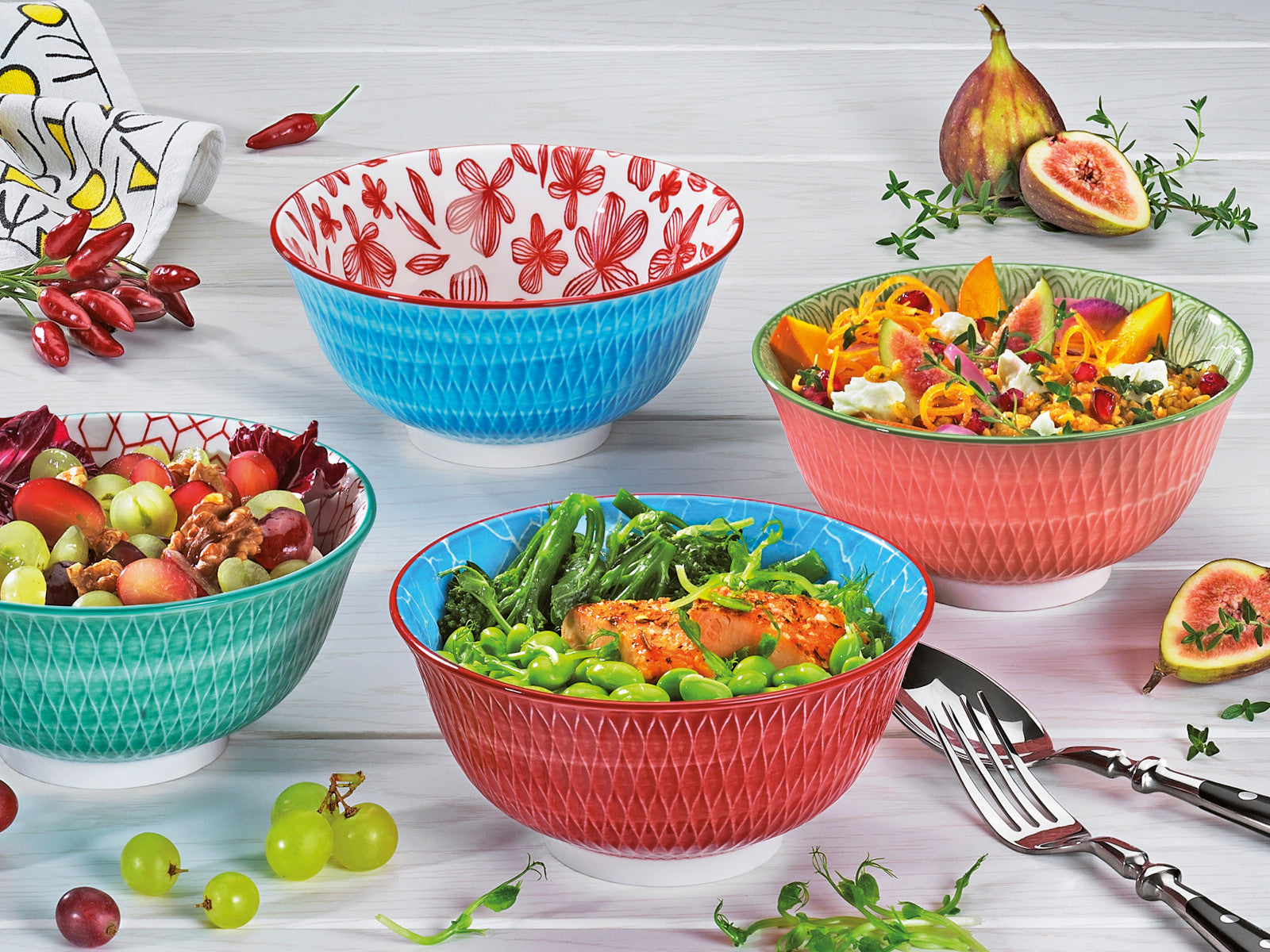 Cilio AMICI Bowl Rauten türkis 15,5 cm Lifestyle 