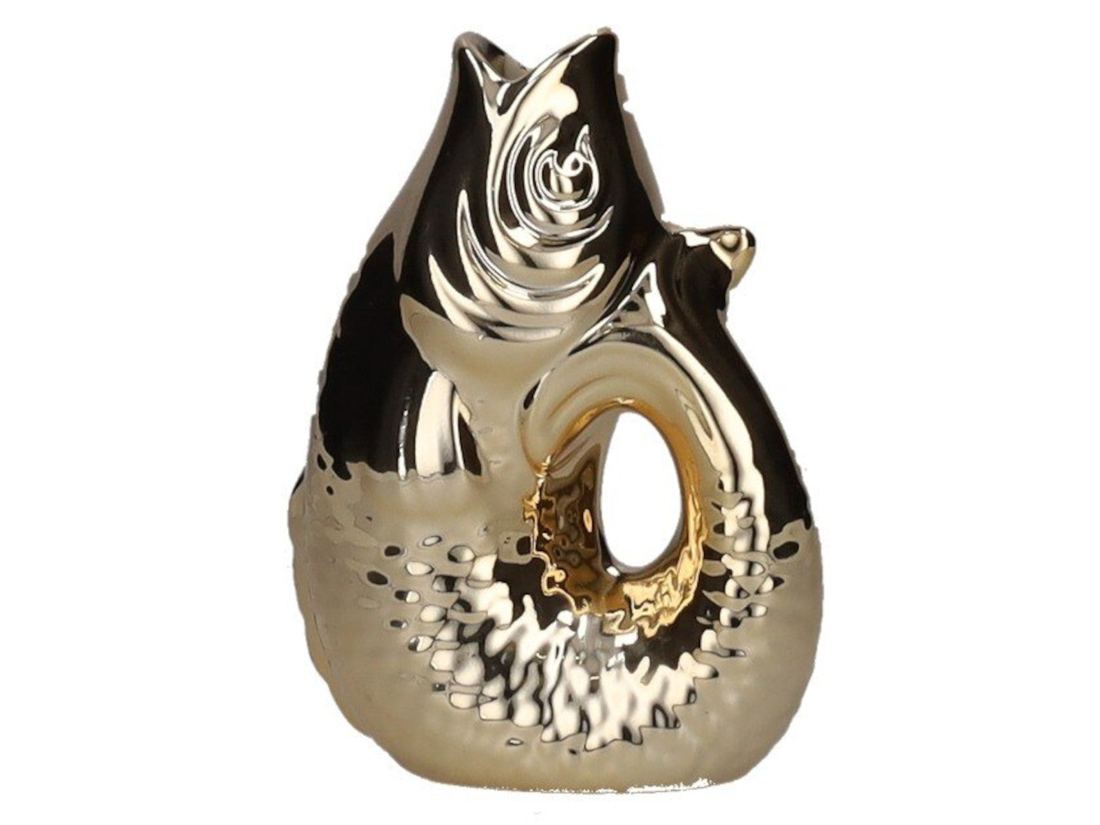 Giftcompany Monsieur Carafon Vase / Karaffe Fisch XS gold 0,2l Freisteller 1