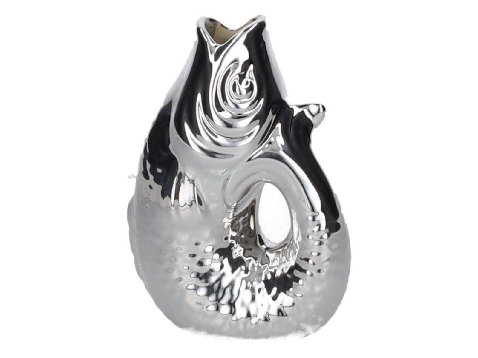 Giftcompany Monsieur Carafon Vase / Karaffe Fisch XS silber 0,2l Freisteller 1