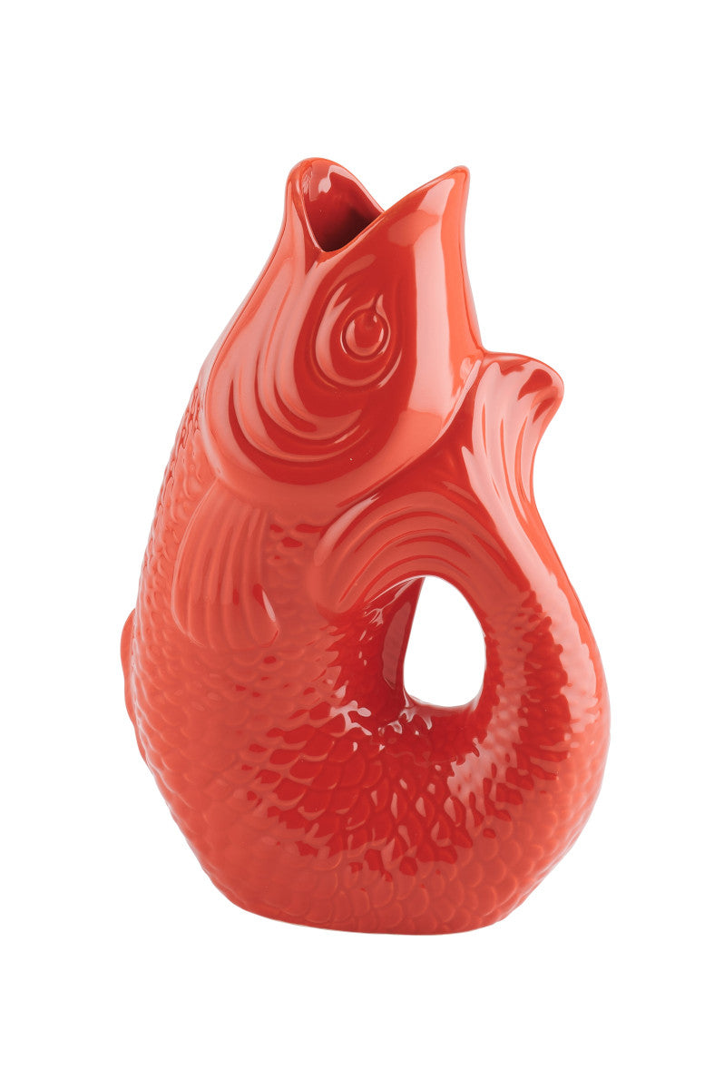 Giftcompany Monsieur Carafon Vase / Karaffe Fisch S coral red 1,2l Freisteller