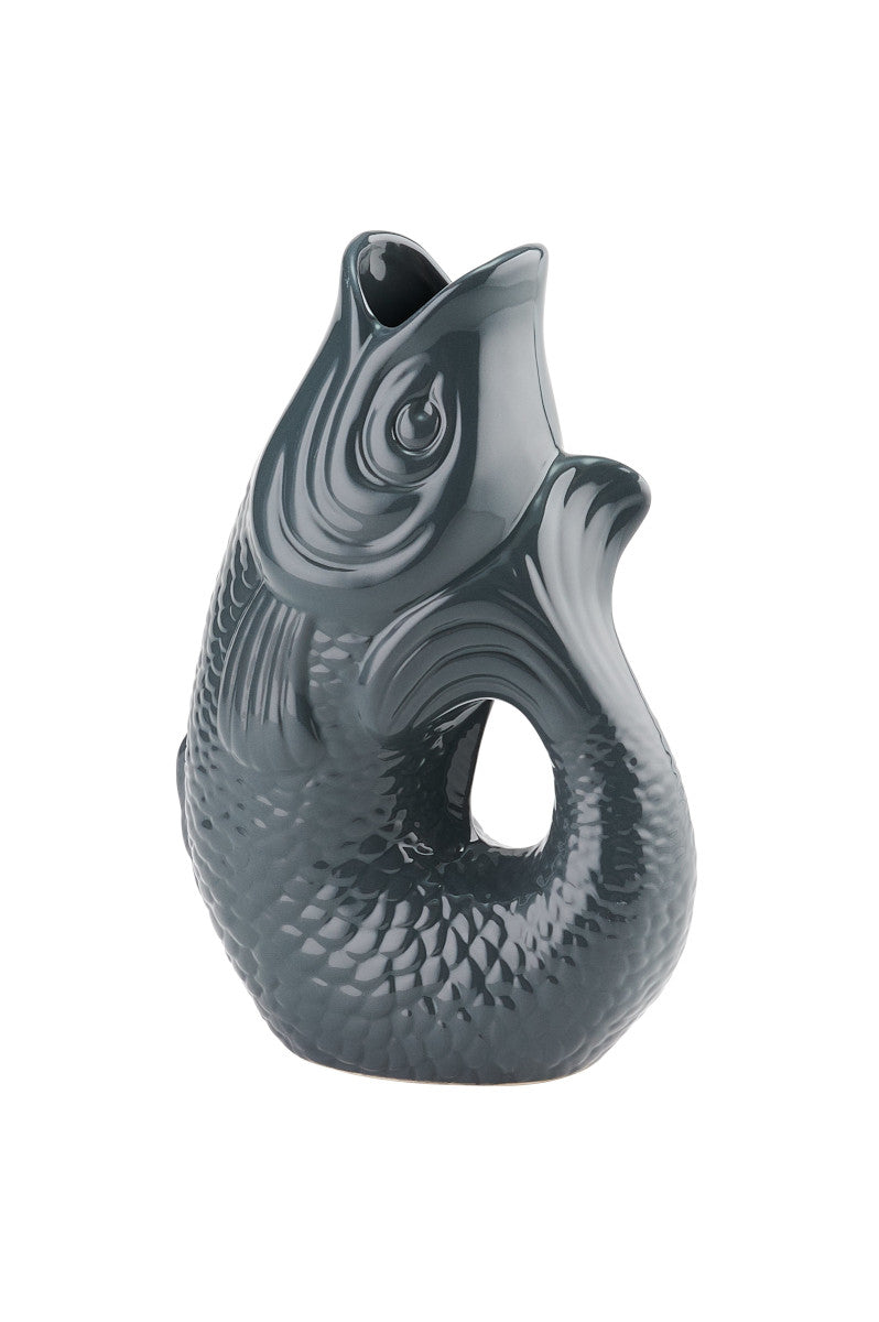Giftcompany Monsieur Carafon Vase / Karaffe Fisch S grau 1,2l