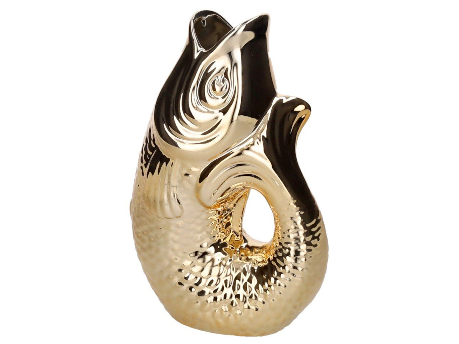 Giftcompany Monsieur Carafon Vase / Karaffe Fisch S gold 1,2l Freisteller 1