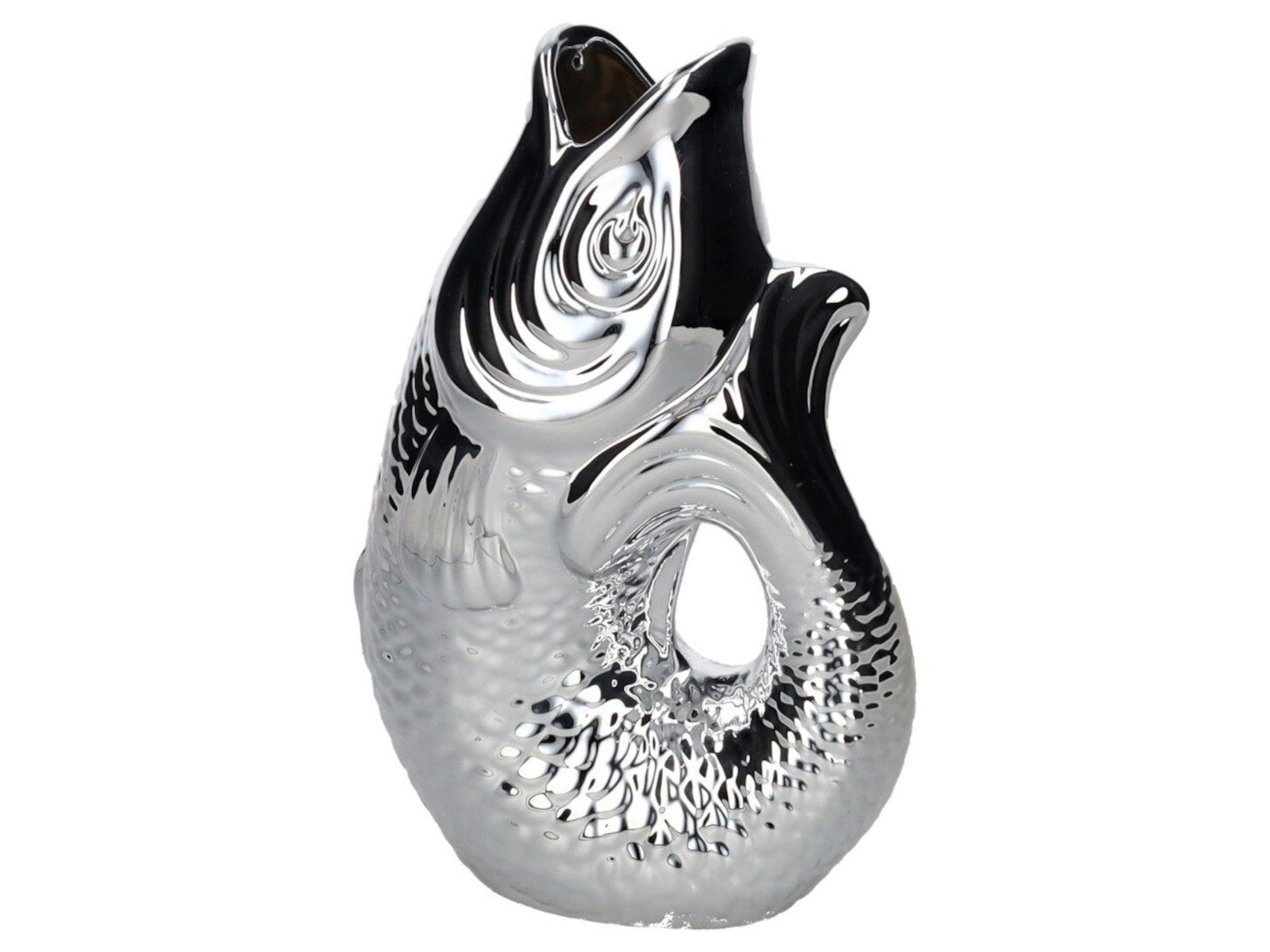 Giftcompany Monsieur Carafon Vase / Karaffe Fisch S silber 1,2l Freisteller 1