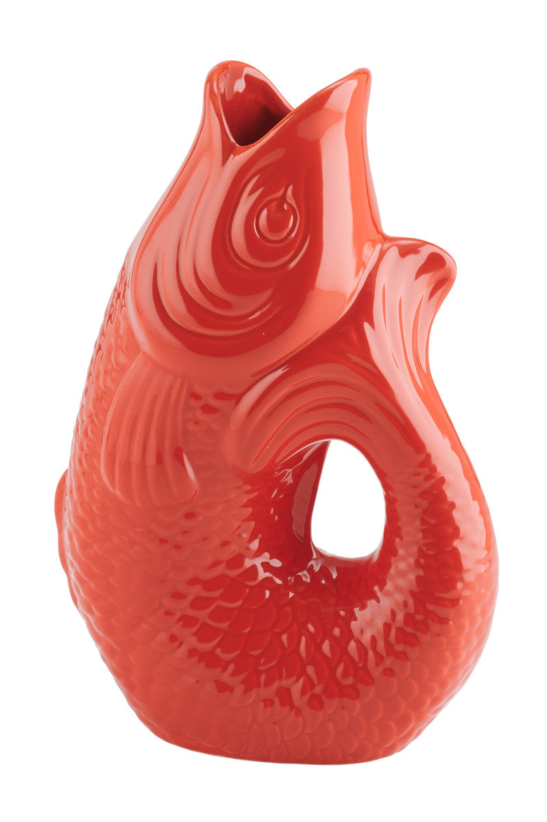 Giftcompany Monsieur Carafon Vase / Karaffe Fisch L coral red 2,7l Freisteller