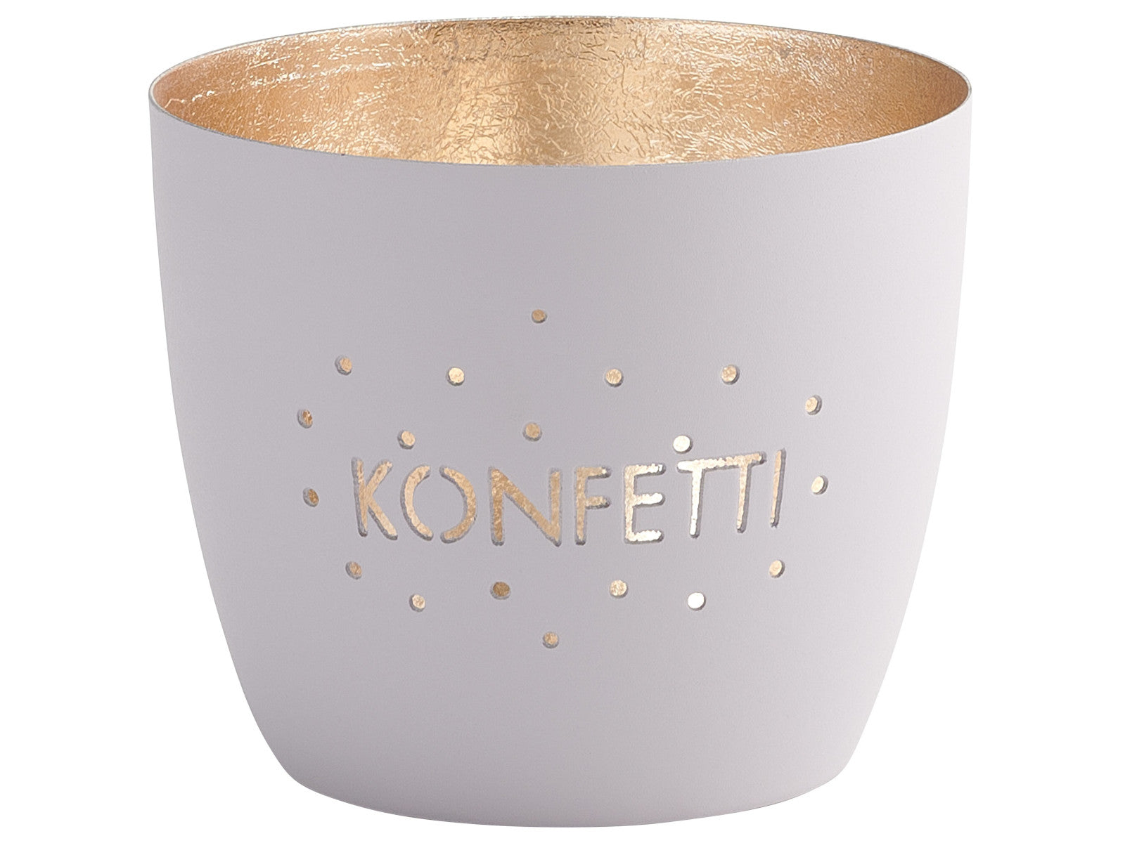 Giftcompany Madras Windlicht M Konfetti pastellgrau/gold 8,5cm Freisteller 1