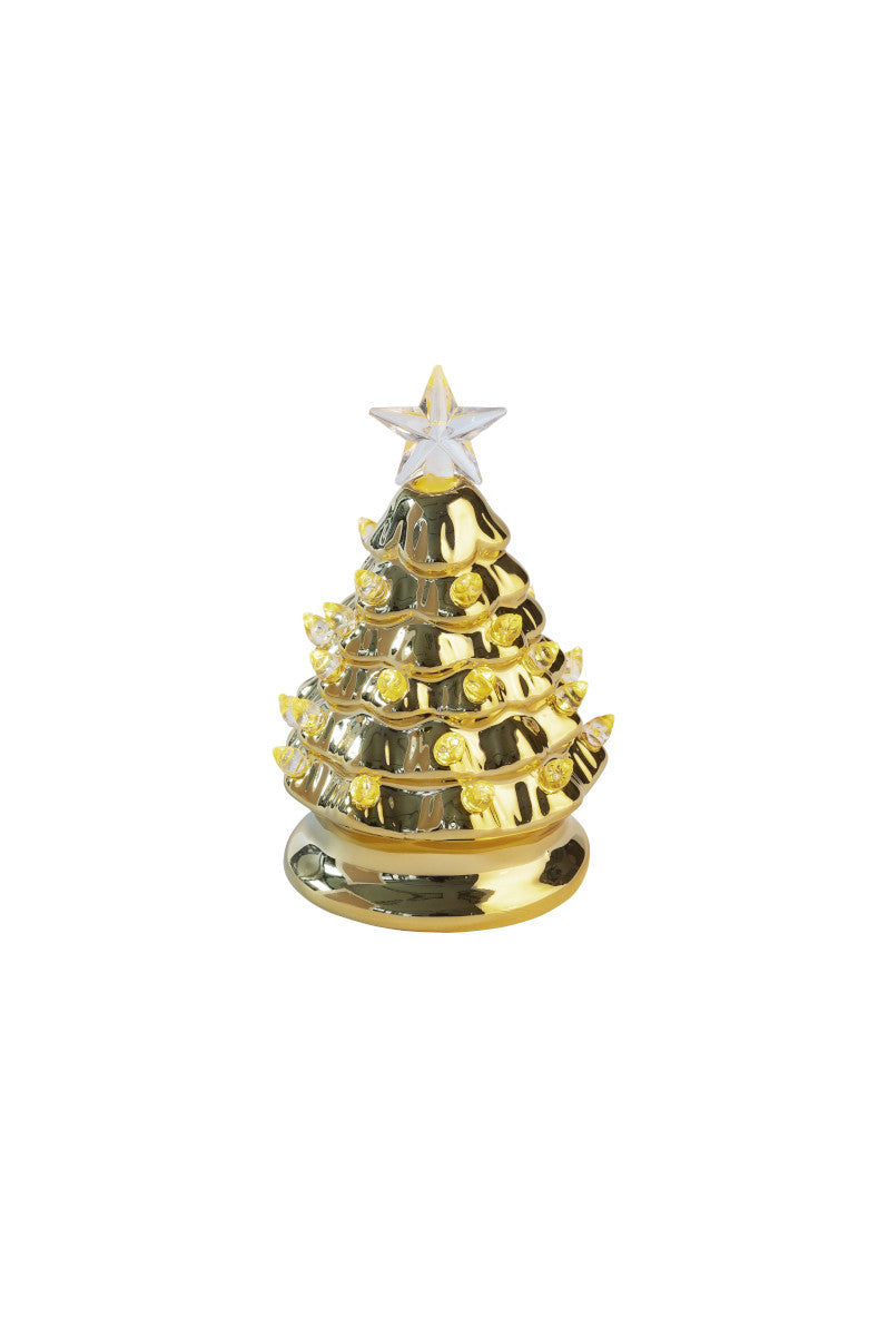Giftcompany Luce Weihnachtsbaum mit LED S gold 13,5cm Freisteller