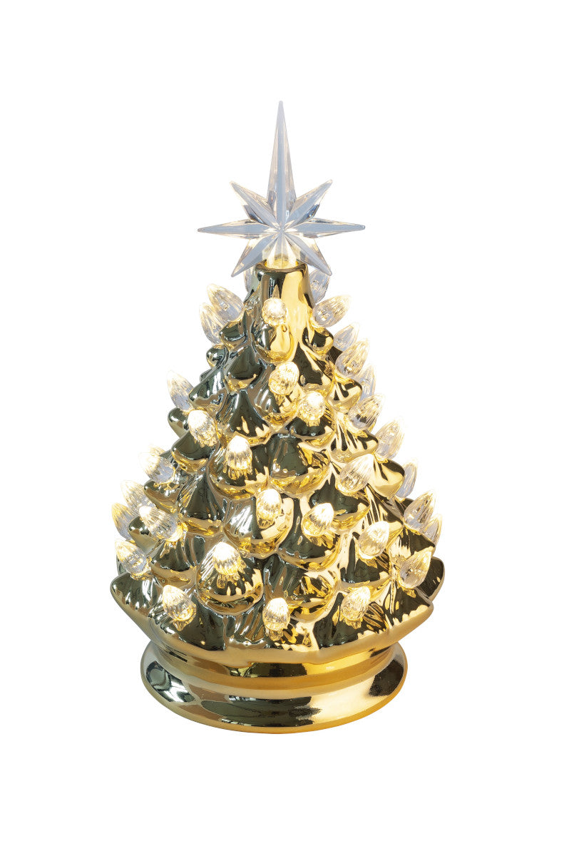 Giftcompany Luce Weihnachtsbaum mit LED M gold 24cm Freisteller