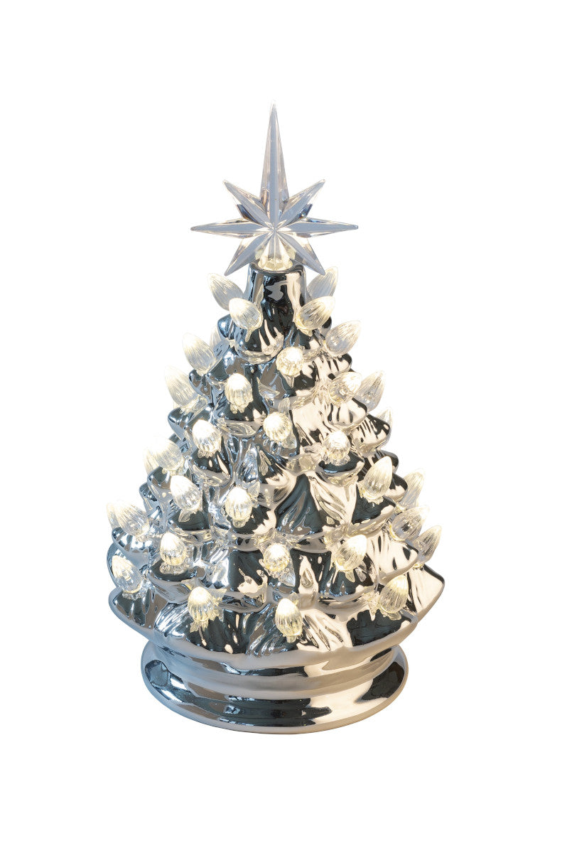 Giftcompany Luce Weihnachtsbaum mit LED M silber 24cm Freisteller