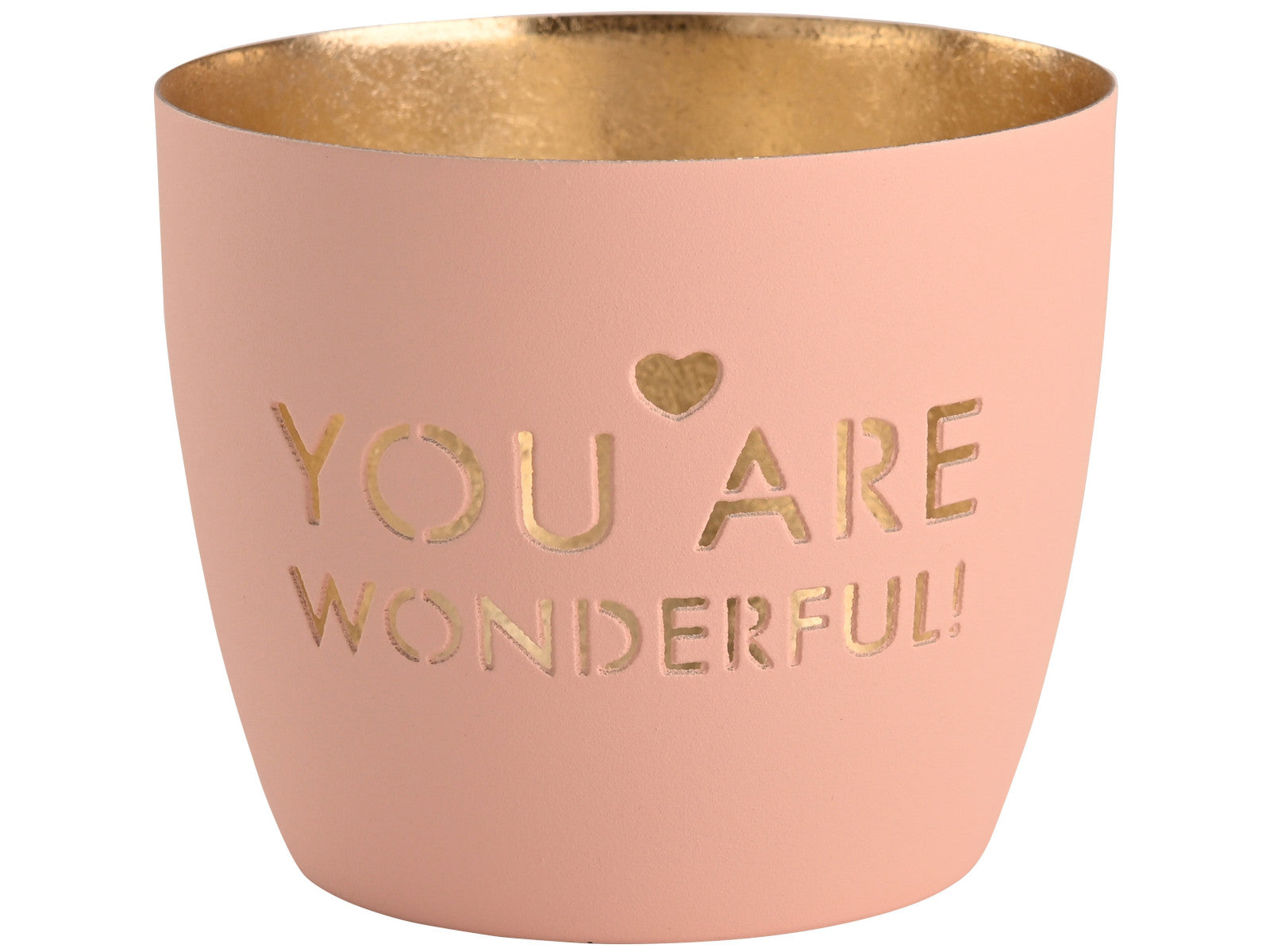 Giftcompany Madras Windlicht M You are wonderful! pastellrosa/ gold 8,5cm Freisteller 1